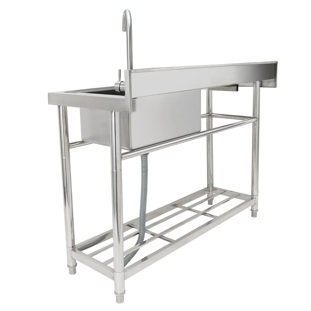 Single Commercial Prep 47.2x19.7x37.4 BENTISM Utility Bowl & in Sink w/Workbench