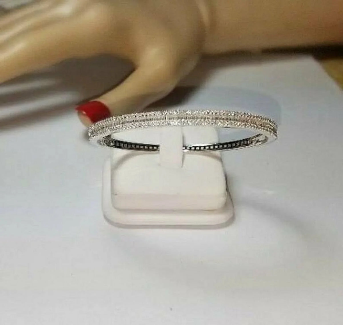 Bracelet Natural Diamond(I-J)Baguette & Round White SI1 Cut 4ct Gold Tennis 14K