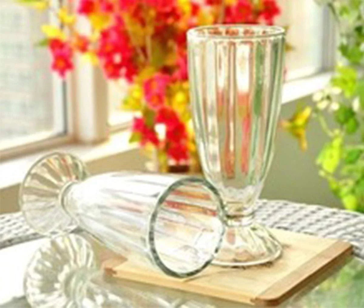 Smoothie Soda Malted 6 Fountain Glasses Milk oz Retro Vintage Parfait Shake Cream Soda Iced Design Tea Ice 12