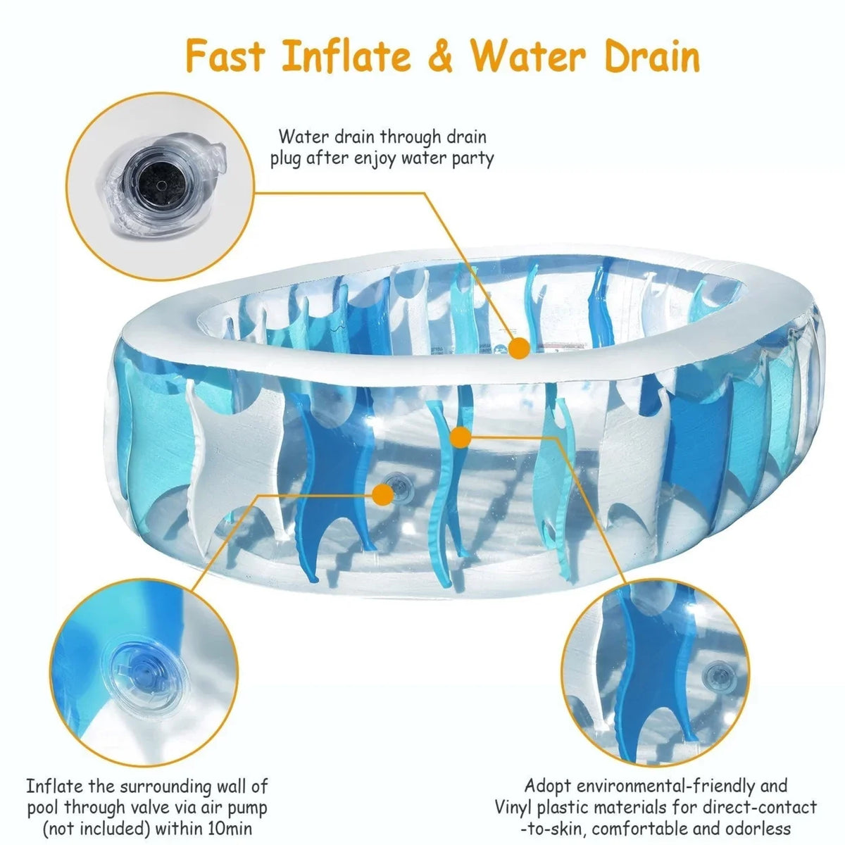 Swimming 906020In Pool Family Pool For Inflatable Blow Foldable Pool Center Up Ball Kids Swim