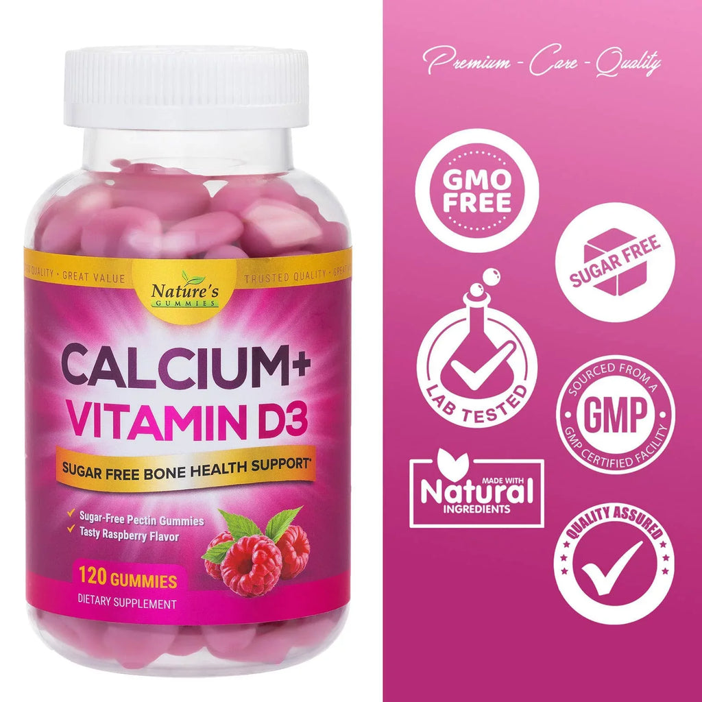 Vitamin - Health Bone - Bone Flavor Nutrition IU 400 Immune Supplement, Calcium Plus Gummies Support, Chews Strength & Berry D3, Gummy Non-GMO, Calcium 120 Supports Chewable Sugar Bites Free