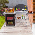 Rack+Brown Table Portable Barbecue Folding Fabric Camping Station Cover