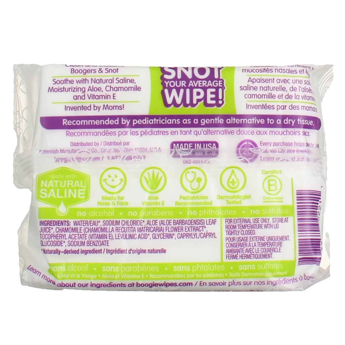 Gentle Pack For Ea, Saline Wipes 30 6 - Unscented Boogie Noses, Stuffy Wipes