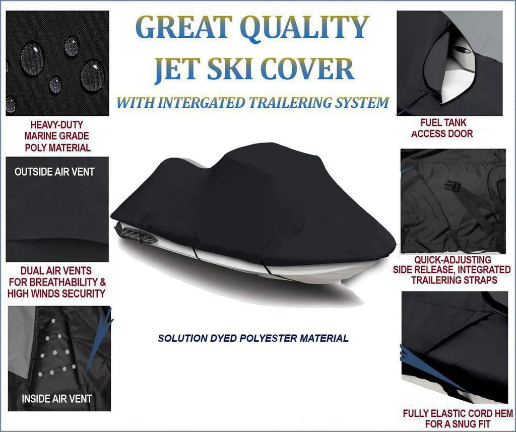 2016 2015 Cover Compatible 310X 2019 BLACK Ski 2017 Jet JetSki 600 2018 Ultra DENIER 2014 Cover SE 2020 PWC Kawasaki for Watercraft
