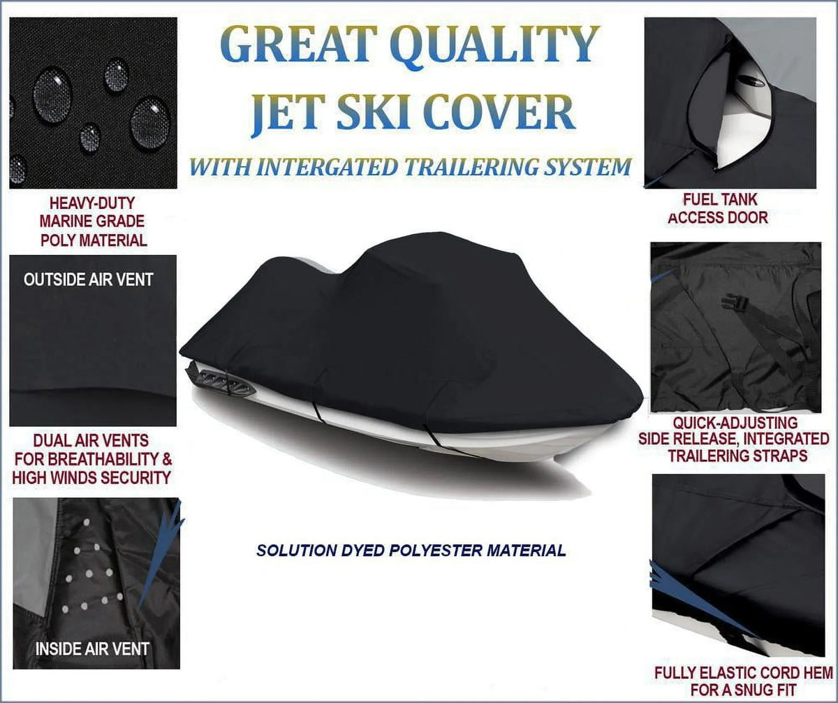 OF Cover 1996 for 900 1-2 Compatible 1997 Jet LINE THE Ski Watercraft BLACK sl PWC Seater Polaris TOP SL900