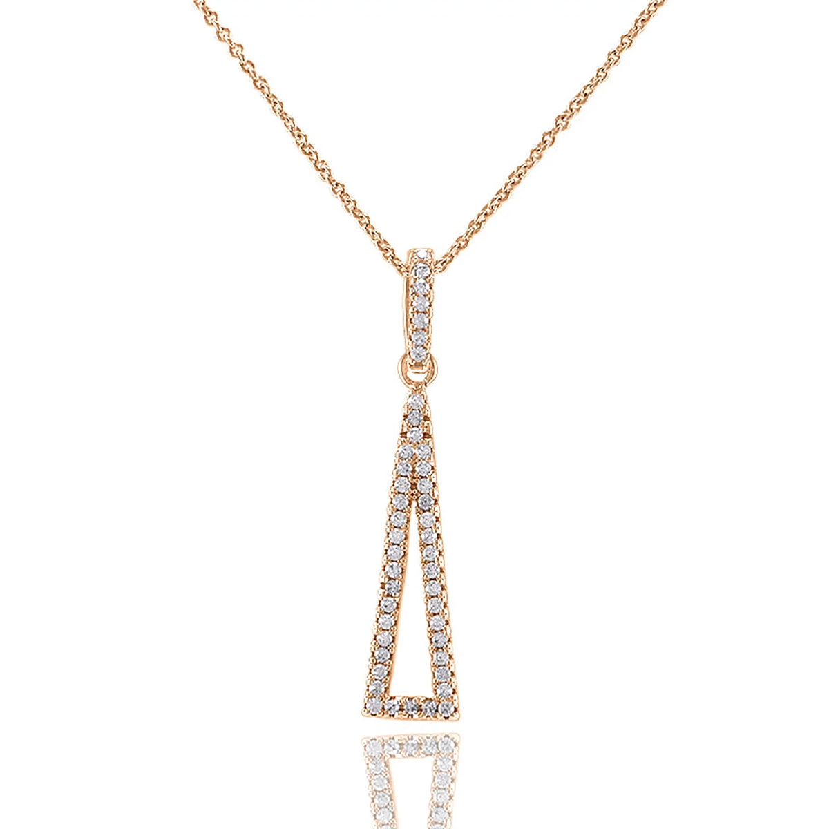 Rose Zirconia Inc Cubic Teens Women, Boutique Triangle Blue Drop for Necklace Gold Pendant Box Plated