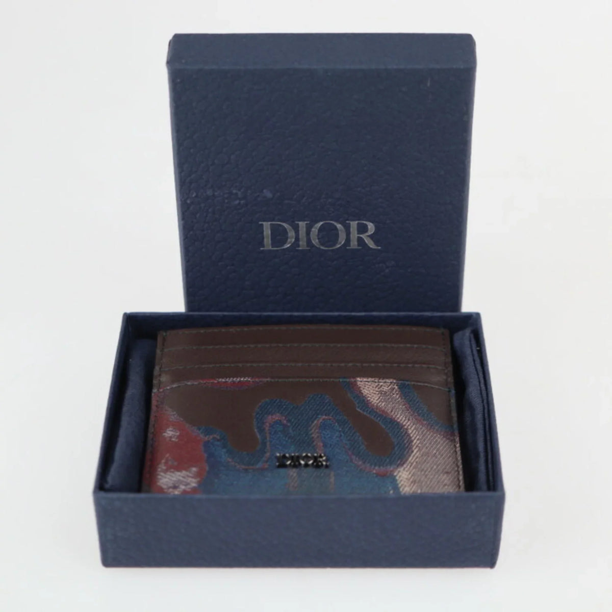 Marron Card Holder Multicolor Brown Pre-Owned New) 2ESCH135UCN Leather Series Christian (Like Case Dior Pattern Dior Business Calf Camouflage