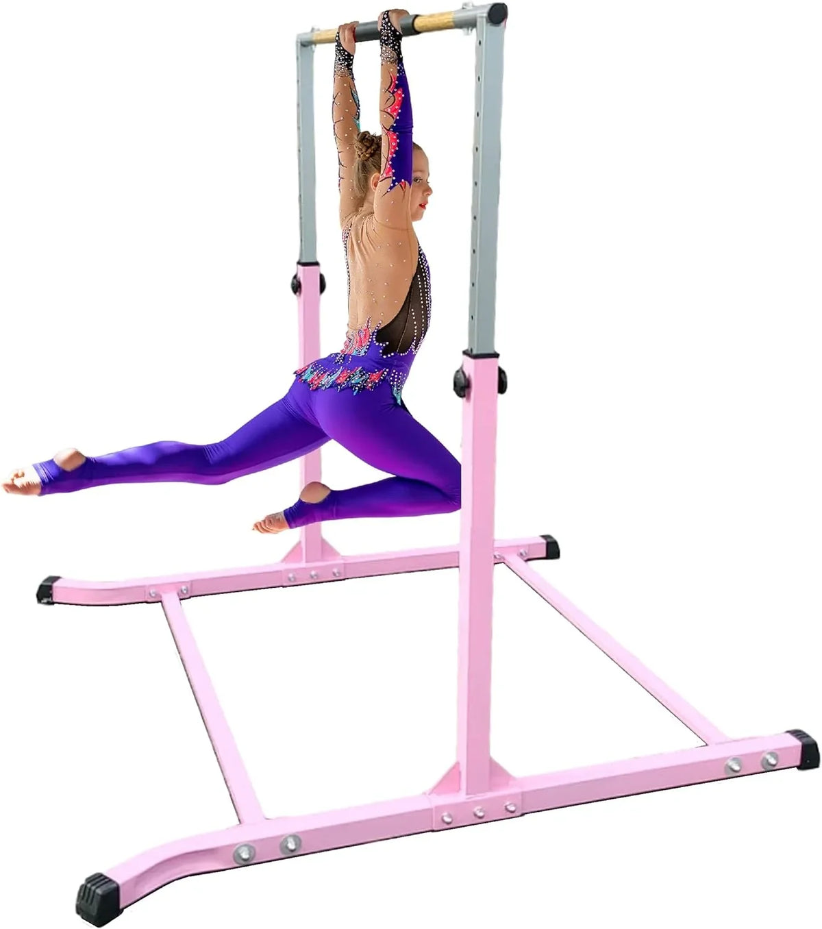 Pink Pad Gymnastics Expandable Removable Training Foam for Free Bar with Athletic