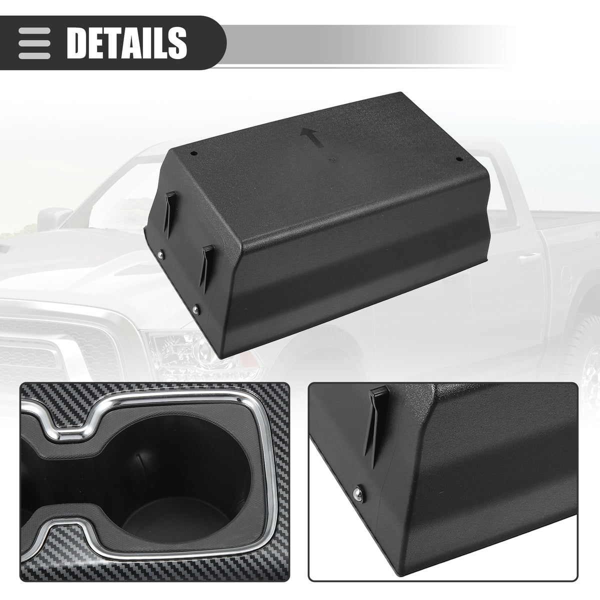 Center Fiber Console Holder Black Bargains Unique Car Silverado for Chevy Plastic Cup Pattern 23467147 Carbon 1500 14-16