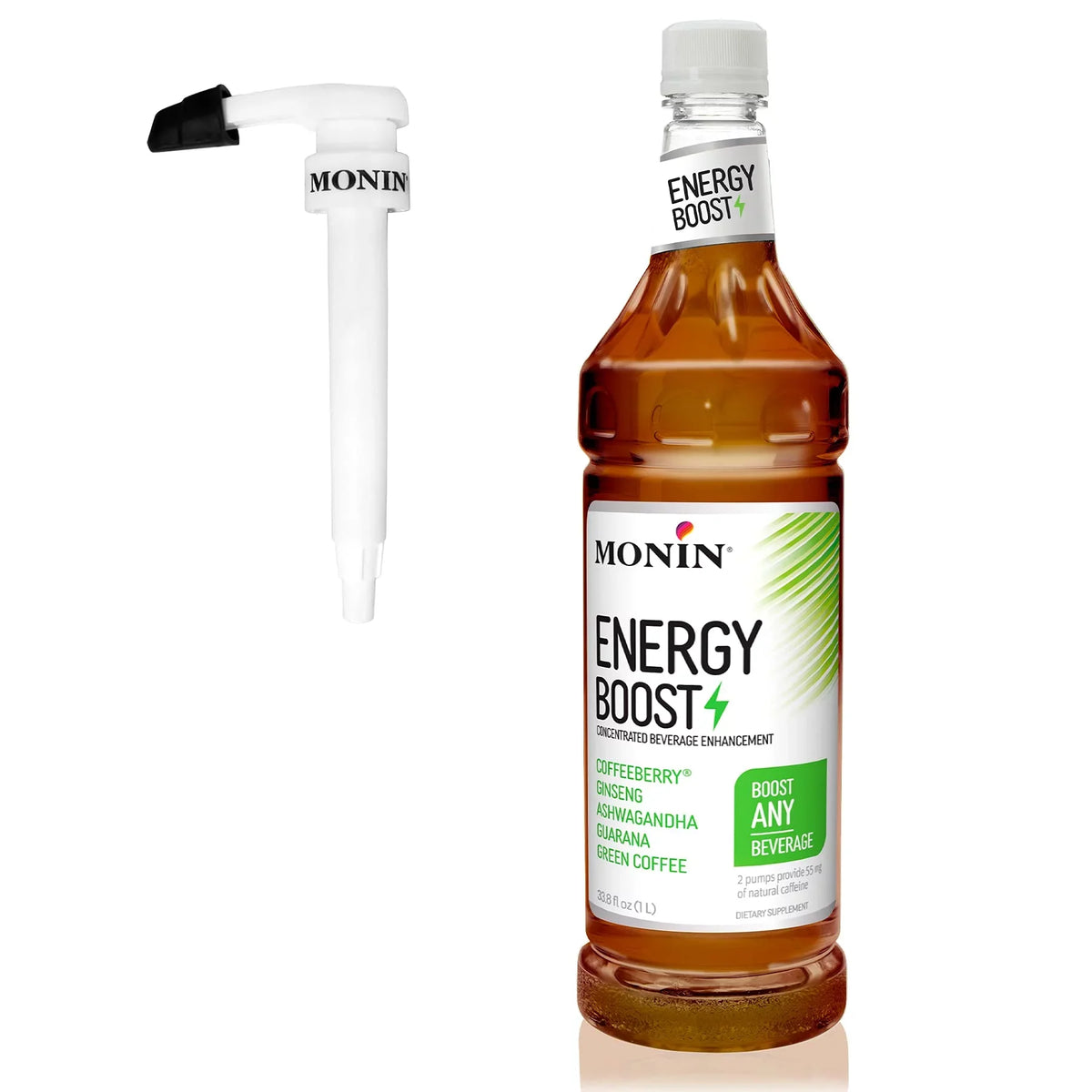 Soda, Natural Energy Great - More, For Added & Zero Label Coffee, Monin Low-Calorie, Liter Tea Subtle Caffeine, Liquid Supplement, Clean Pump) (1 + Flavor, Sugar, Boost, Energy Contains Gluten-Free,