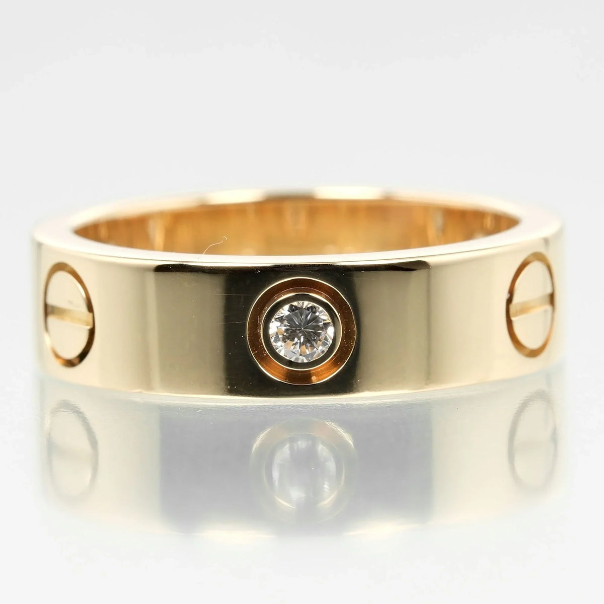 yellow gold, size Pre-Owned 8.67g, half ring, 15 Love approx. diamond, (Good) K18 I132124019 3P, Cartier