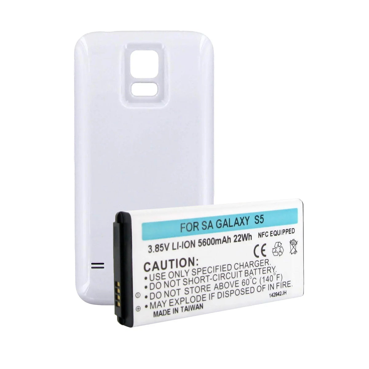 S5 SAMSUNG EXTENDED BATTERY Cellular COVER Battery WHITE GALAXY W/NFC