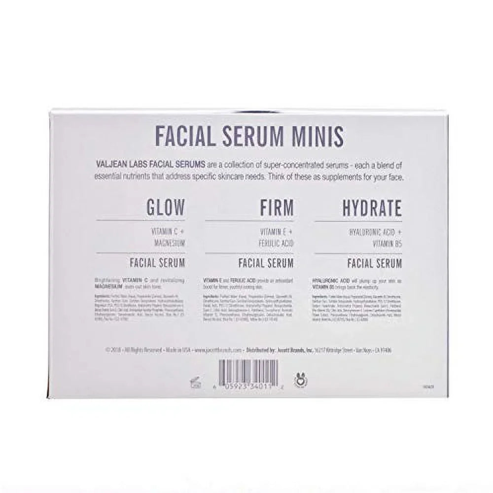 Facial Labs Serum, Pack Valjean - Hydrate, Supercharged, 1oz - Targeted Skincare Free, Free, Ingredients Glow, and Bottles Combo Firm of Cruelty Paraben