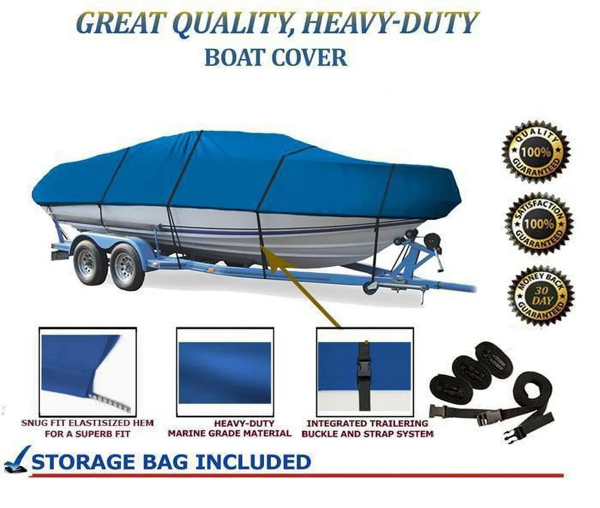 2013-2015 BOAT I/O COVER QUALITY COVERED SEAHAWK RIVER O/B GREAT 18'6" AS for BLUE, Compatible NORTH