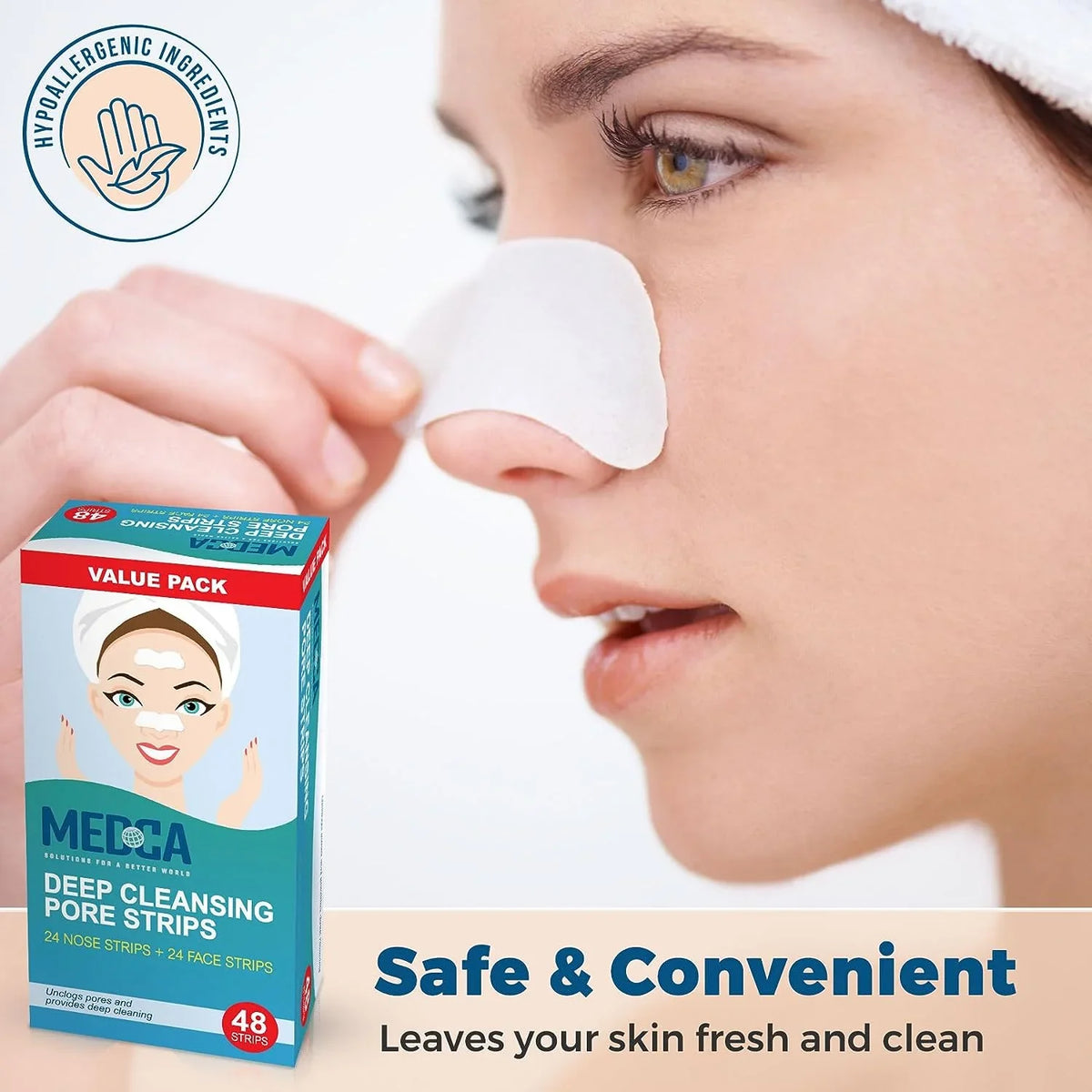 Strips 48 Cleansing Pore Cleansers Sensitive Facial Combo MEDca Strips Pack, Deep