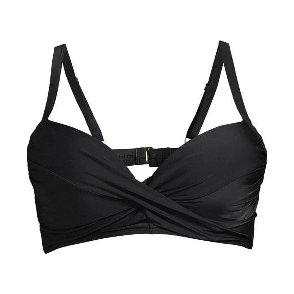 Front Twist Top + Nicole BLACK Bikini Waist Bottom Hi Miller Shirred S 2Pc