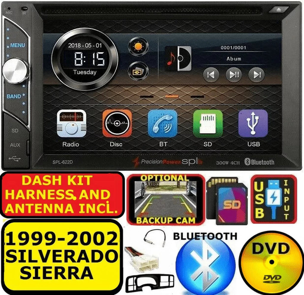 CD/DVD CAR SILVERADO RADIO AUX TOUCHSCREEN 1999-2002 BLUETOOTH SIERRA STEREO USB
