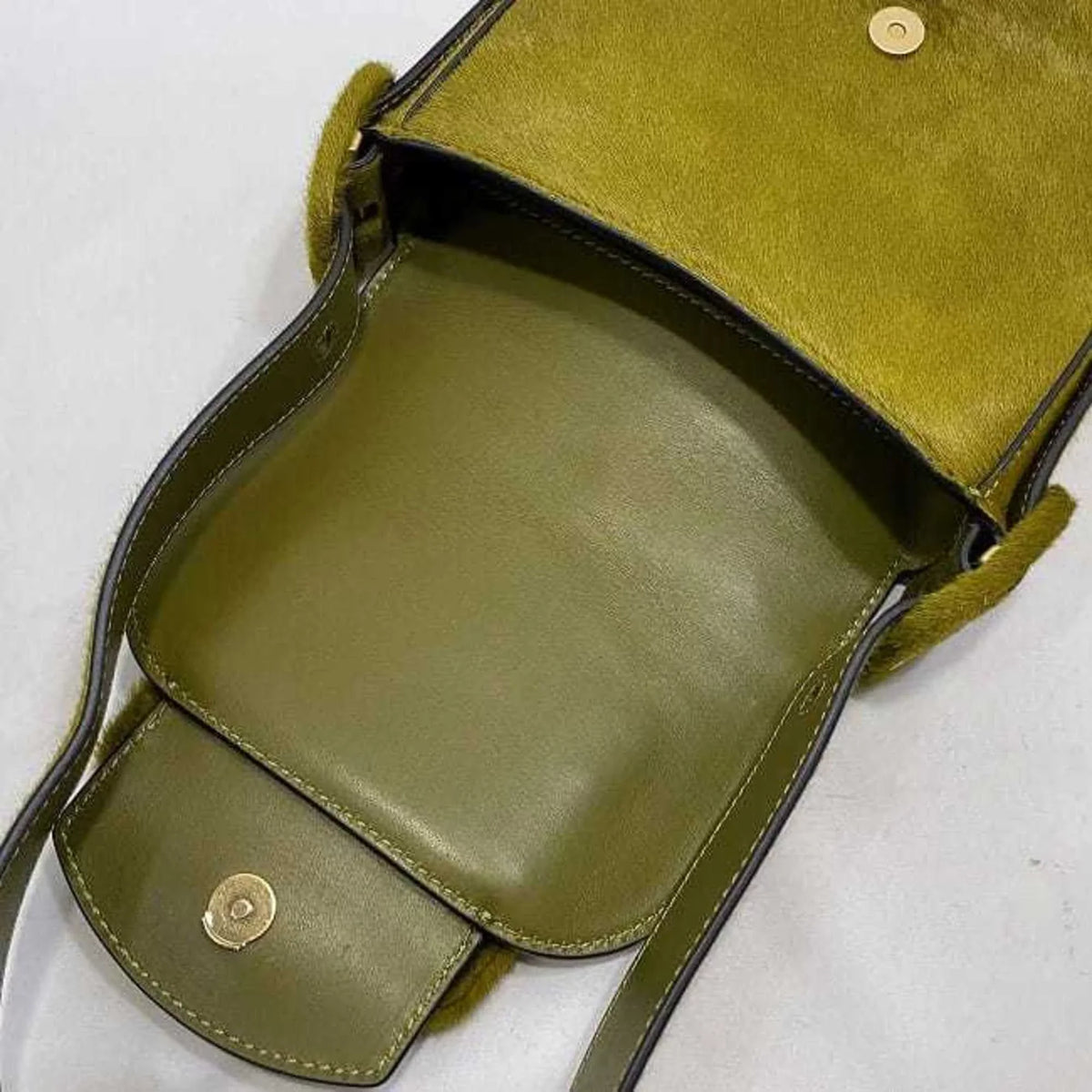 (Good) Belt Moon Burch Harako Leather Bag Half Tory TORY BURCH Women's Pre-Owned Green Flap