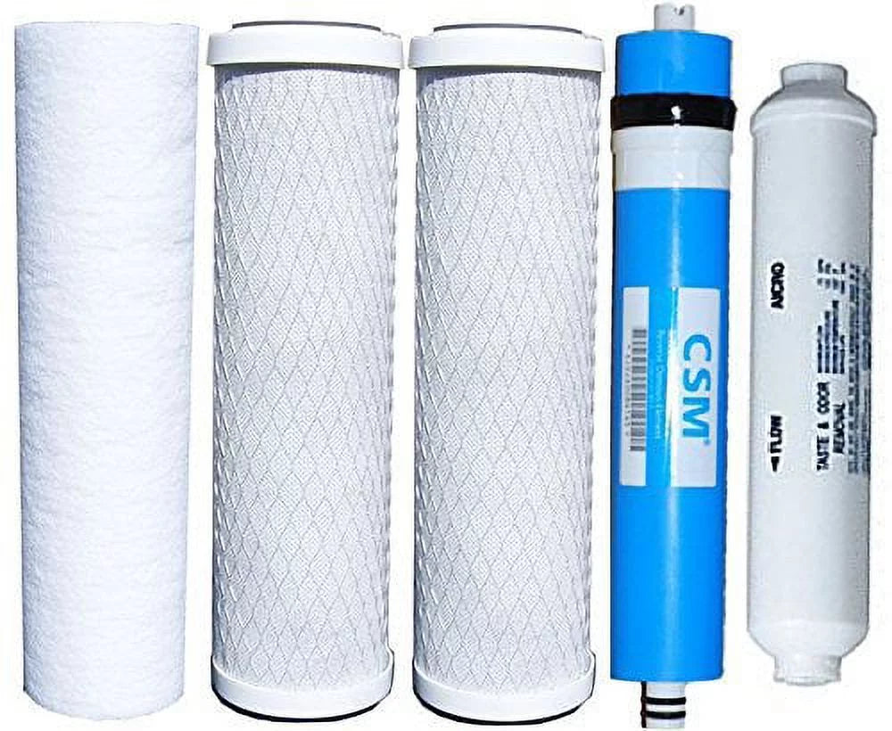 5 Osmosis 50 Reverse Membrane w/ GPD pcs Filter Set Watts CSM Replacement