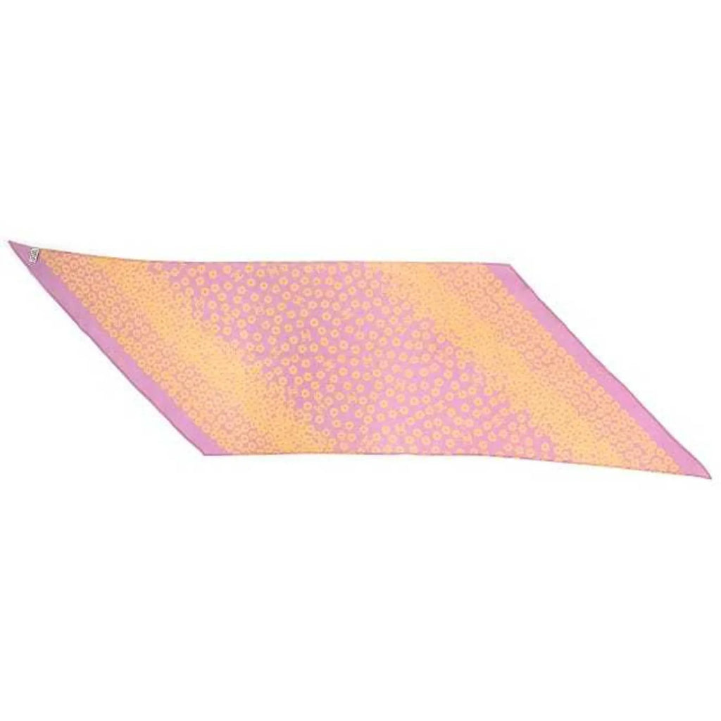 muffler 100% ladies yellow Pre-Owned here pink scarf see-through mark flower Chanel (Good) CHANEL silk