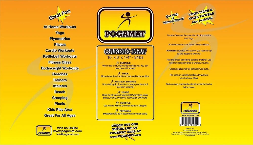 Square x Exercise (60 6' 1/4" x Pogamat Mat 10' Feet)