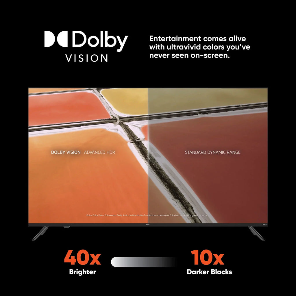 (2160p) Dolby onn. Dolby UHD QLED Effective Refresh 120hz with 4K 50” Atmos, and Local HDR (100071700) Dimming, Smart TV Vision, Rate, Roku