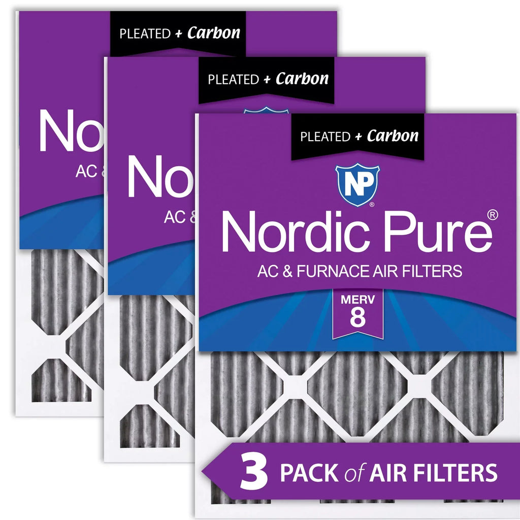 MERV Plus Filters 3 Furnace 8 14x24x1 Pleated Pack (13_3/4x23_3/4) Air Carbon