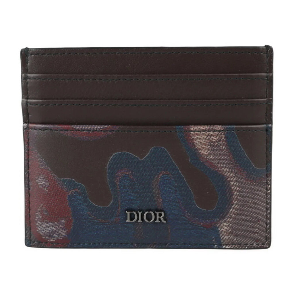 Marron Card Holder Multicolor Brown Pre-Owned New) 2ESCH135UCN Leather Series Christian (Like Case Dior Pattern Dior Business Calf Camouflage