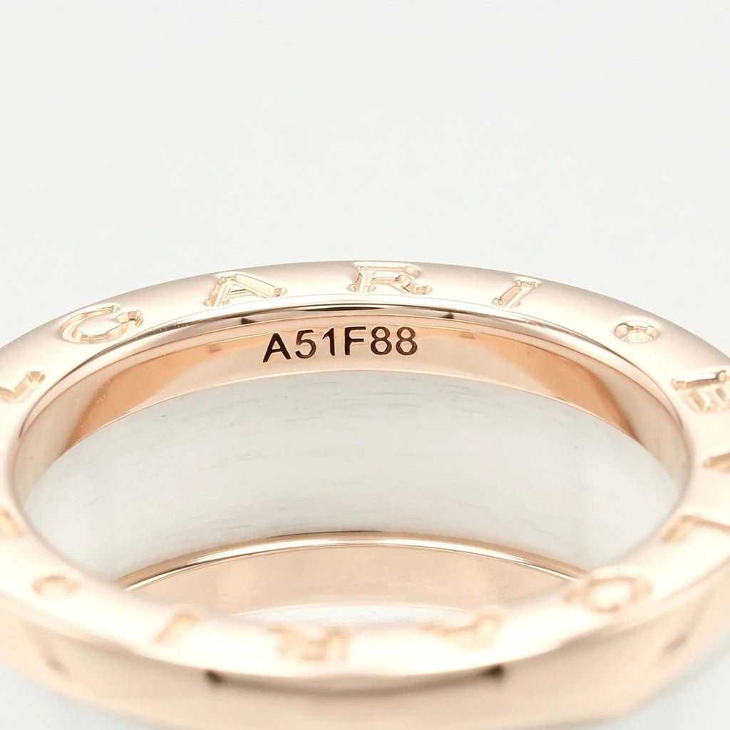 (Good) BVLGARI Bvlgari PG Pink One Ring K18 Approx. I112223130 B 7.22g Gold Ceramic Zero Pre-Owned