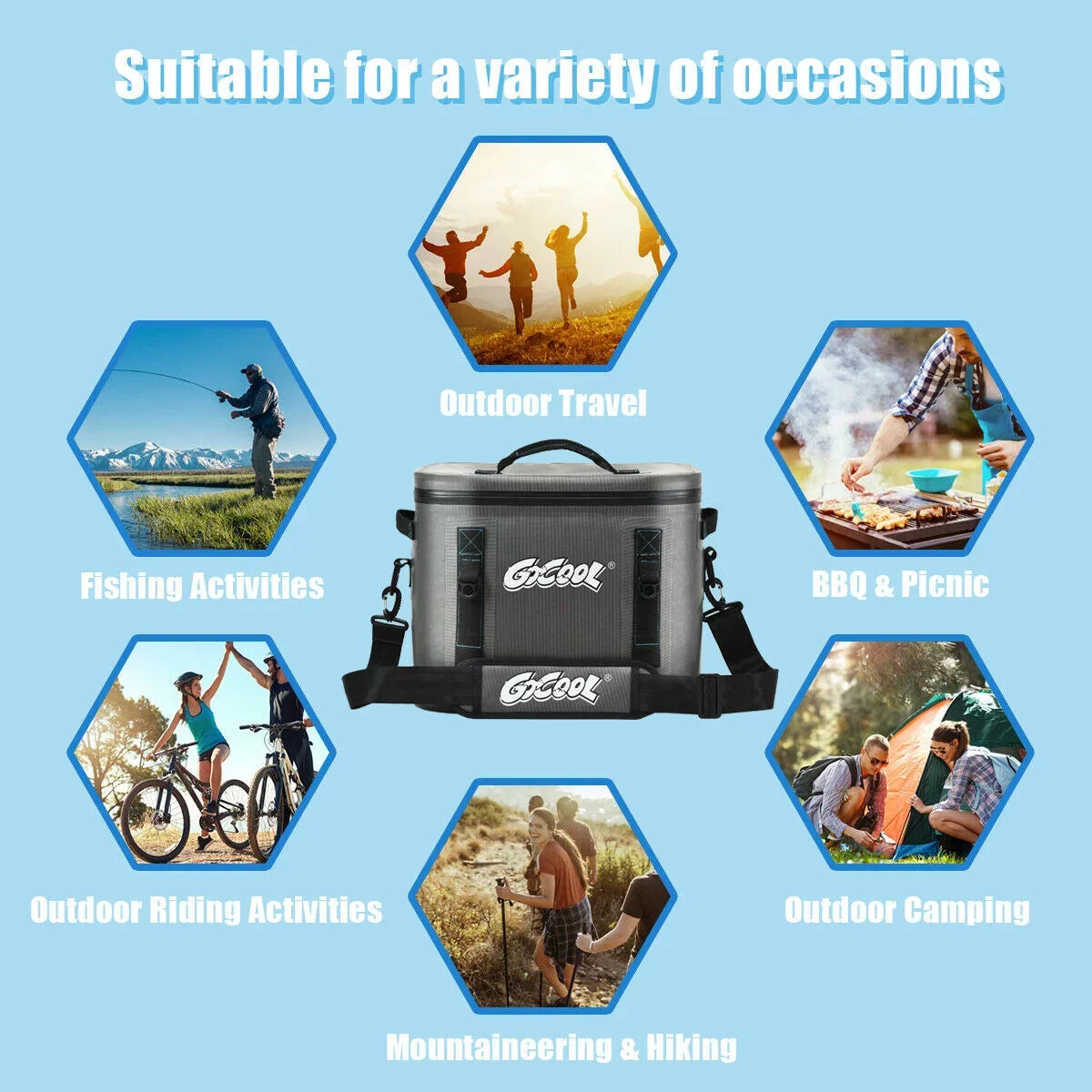 Insulated Picnic For Water-Resistant Soft Bag Portable Cooler Gymax 30 Leak-Proof Cans