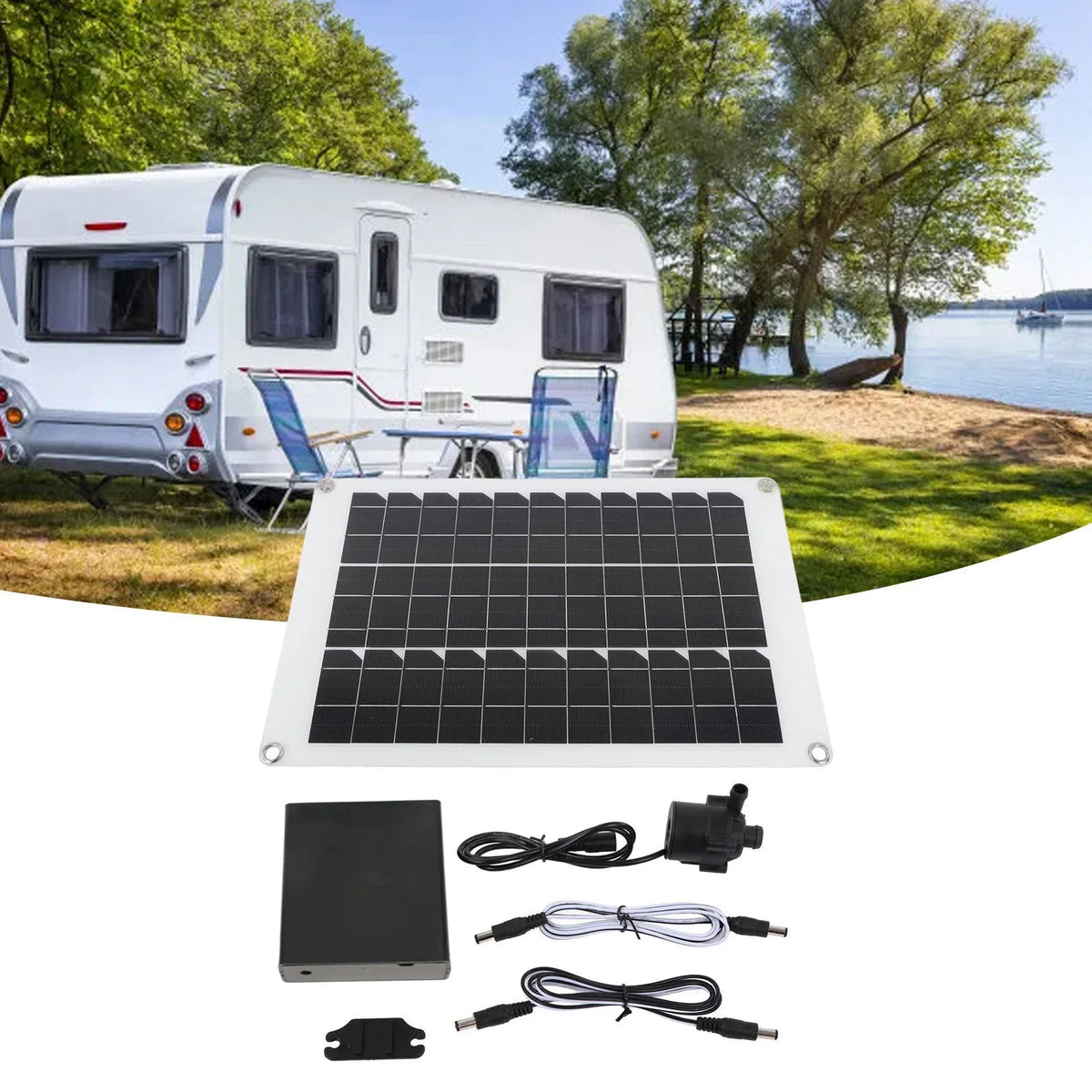 Bird Noise Submersible Fish Kit Garden Pump Pond Solar Buumin Powered 20W Fountain Panel Low for 12V Bath Hydroponic Water