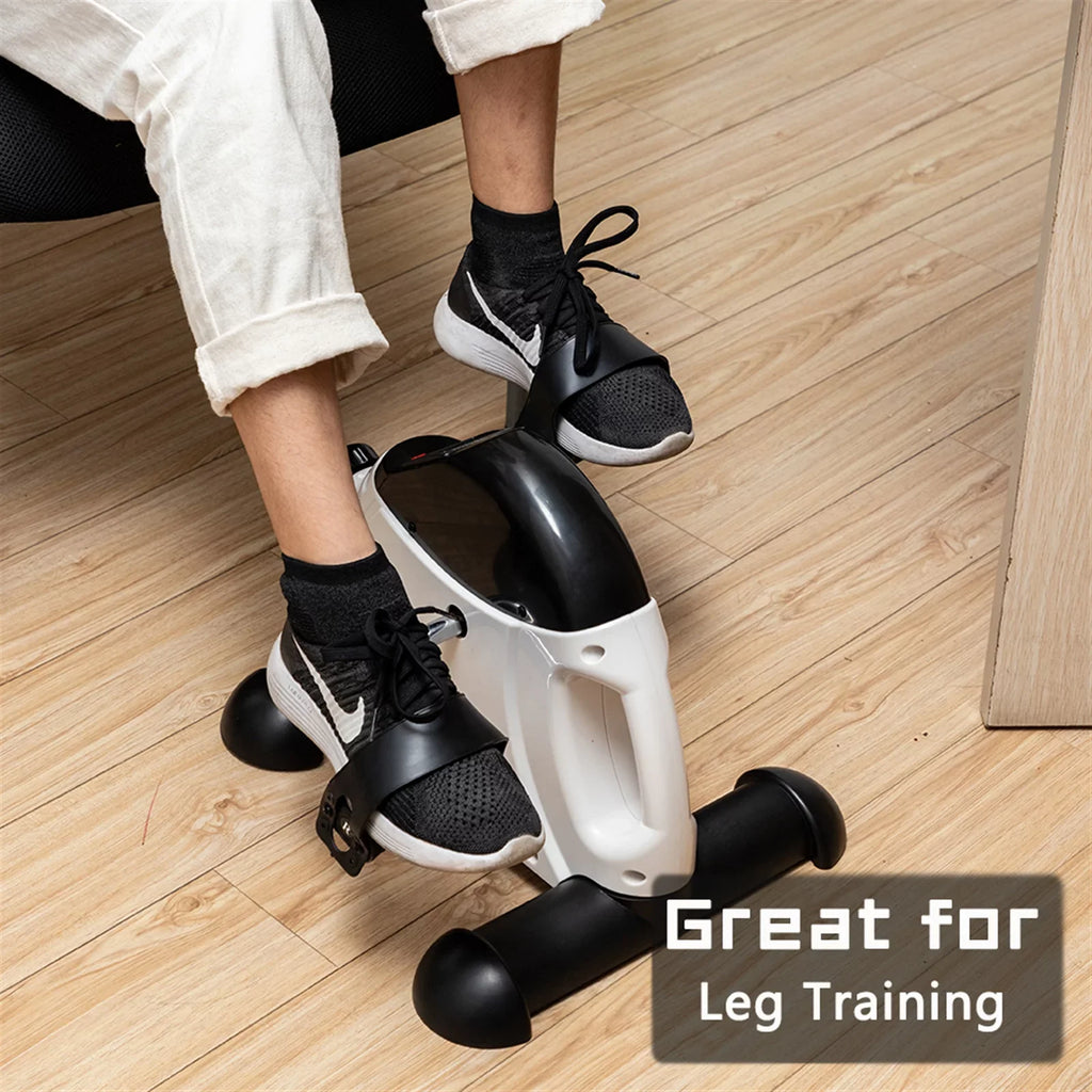 Portable Exercise Black Trainer Mini Bike & and White Use Feet Hands Home