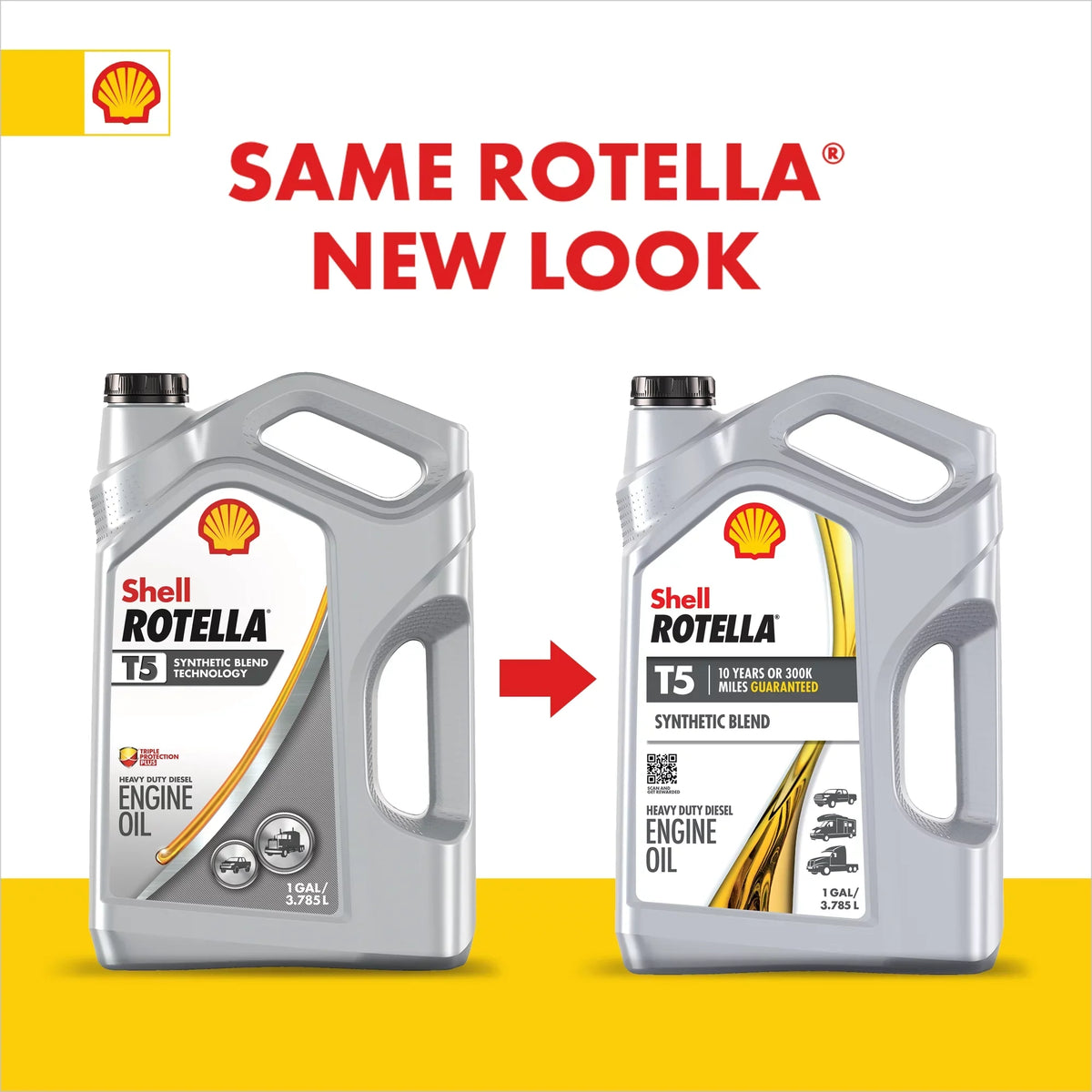 Rotella Engine 15W-40 Diesel Gallon Blend 2.5 Synthetic Shell T5 Oil,