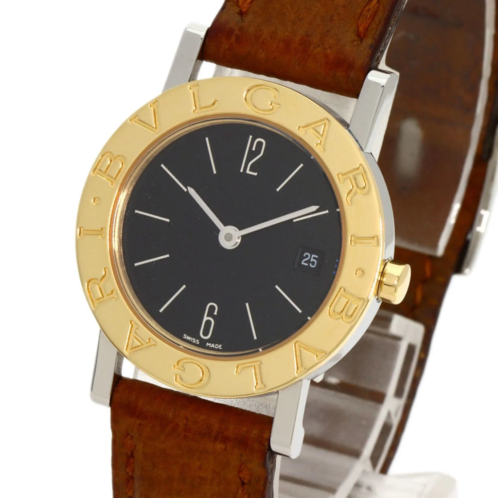 BVLGARI Watch Steel/Leather/K18YG (Good) Ladies BB26SGL Pre-Owned Stainless