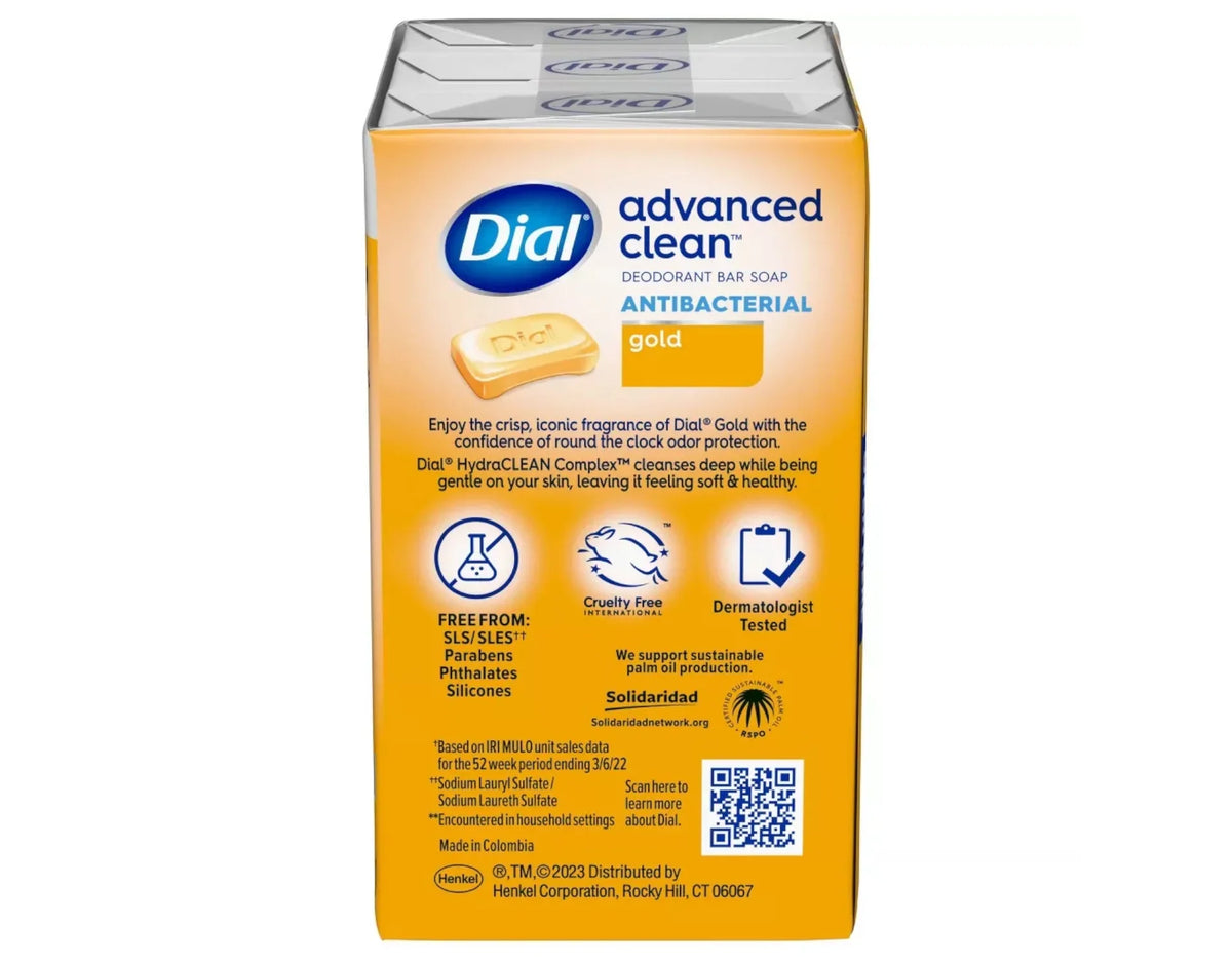 Dial Each 3 4oz Antibacterial Gold 3 Pack Deodorant Count Soap