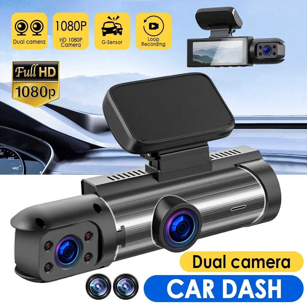 Camera Dash Lens Monitor Dual 1080P HD Vtin Parking Car Recorder Video Cam G-sensor