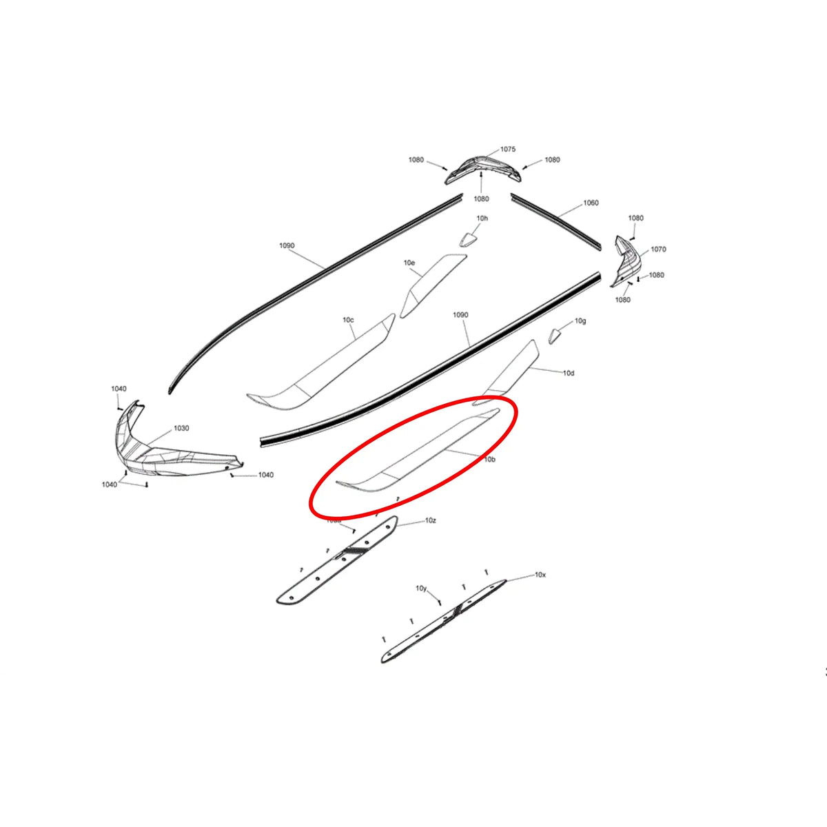 Center OEM 291004512 New RTX Carpet Left Sea-Doo Hand