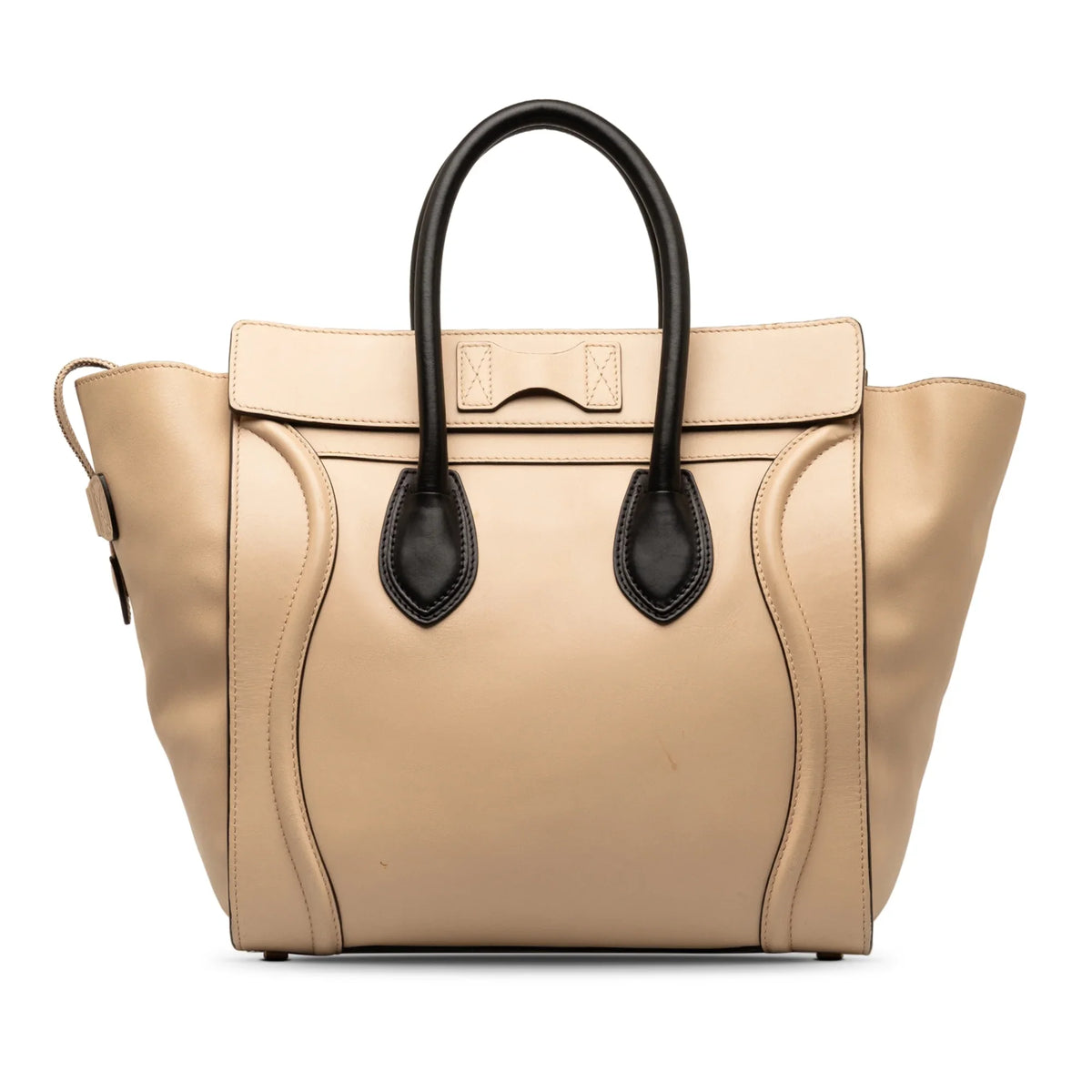 Pre-Owned Authenticated Tote Leather (Good) Mini Celine Brown Luggage Calf Bag Unisex Tote Bicolor