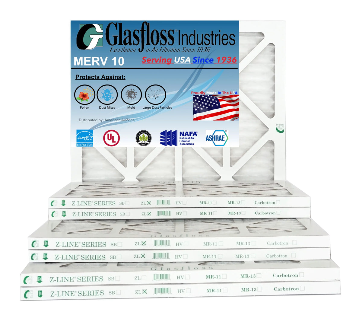 '- The - 16x18x2 Pleated Furnace Air Filter (Pack Office HVAC Glasfloss 10 - Filter or 2" - Air Home or - In of MERV - USA. Filter Air AC 6) Made