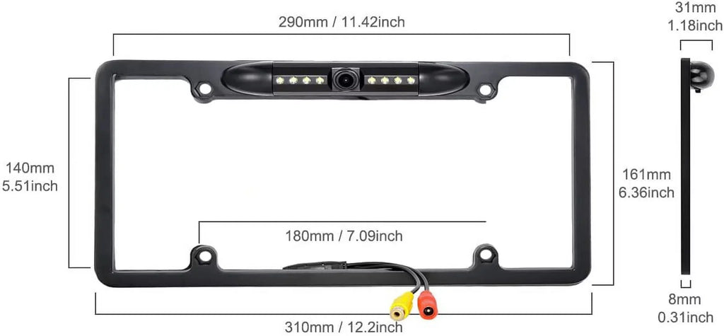Frame ILX-F409 Plate License Rearview Backup Black ALPINE ILXF409 for Camera