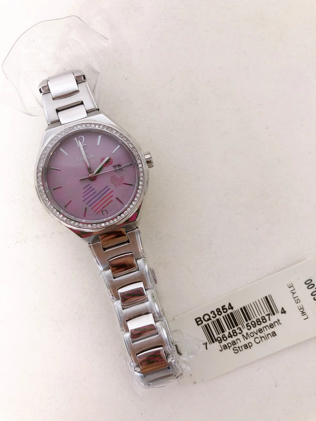 Three-Hand Watch Eevie Date Fossil BQ3854 Steel Stainless