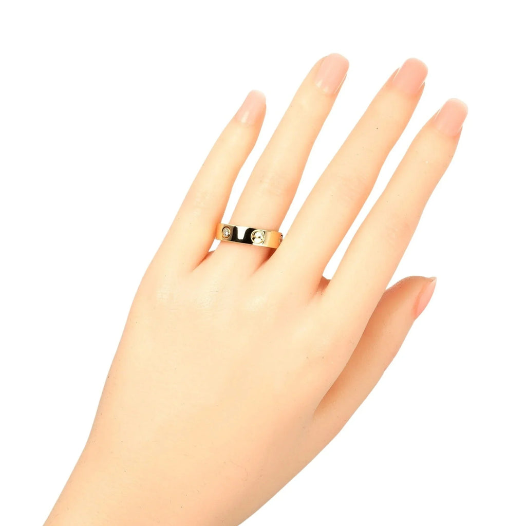 yellow gold, size Pre-Owned 8.67g, half ring, 15 Love approx. diamond, (Good) K18 I132124019 3P, Cartier