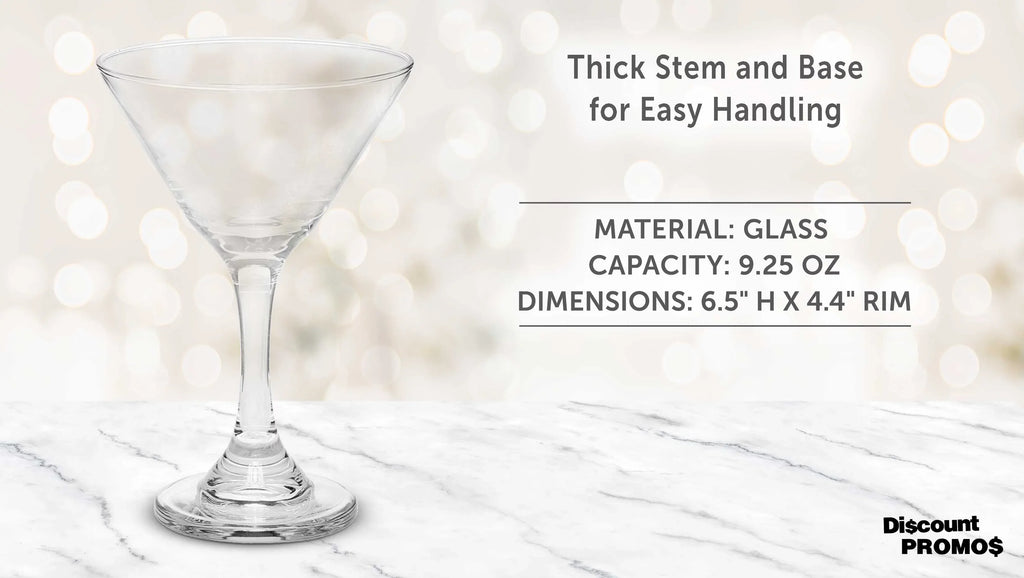 Great Classic Clear - Set oz. Martini for - Cocktails, Bulk Glasses 9.25 Favors, Pack of 10, Wedding Favors, Party Events