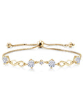 Yellow Stone Women White (2.05 For Gem Cttw) Set Created Bracelet Gold King with Silver Moissanite 18K Plated Sapphire