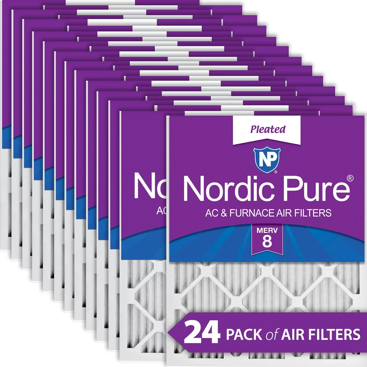 8 Pleated (15_1/2x24_1/2) Filters 16x25x1 Air Pack MERV 24