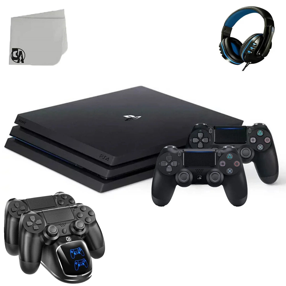 Headset Black Console Like New Axtion PlayStation Bolt Gaming 1TB Controller Sony with Dock 2 4 Charging Pro