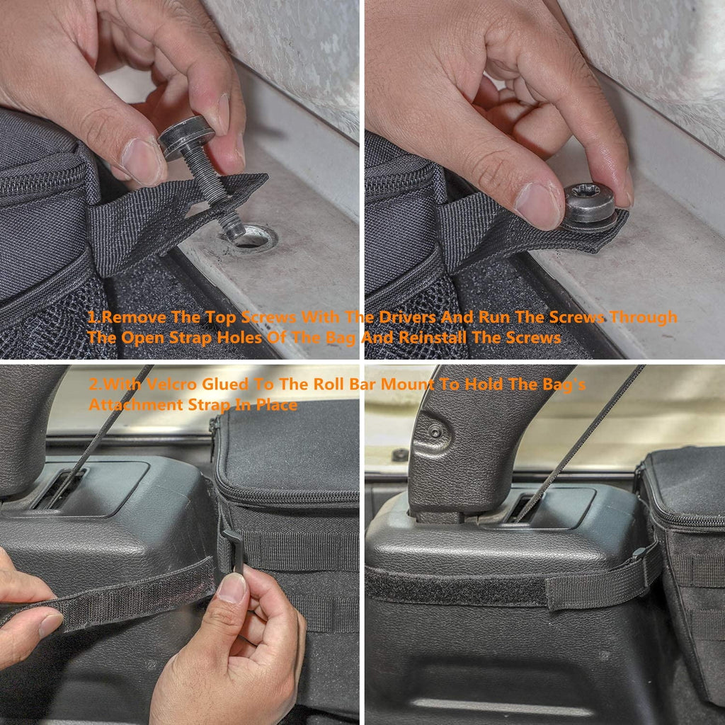 Bag for JL Accessories Jeep Interior Trunk Tool Tidying Doors Organizer 4 Pocket Rear 2018-2024 Stowing