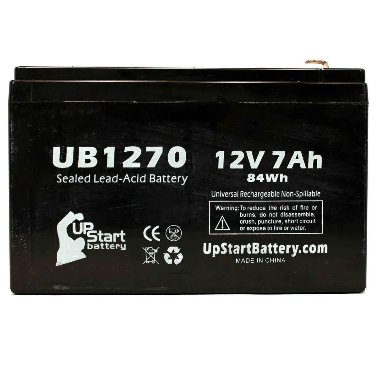 Terminal, Universal - 7Ah, Battery Compatible Sealed - 7000mAh, Adapters Terminal F1 SURT2000XLI F2 Battery Replacement Pack SLA) F1 (12V, Includes APC SMART-UPS 4 2x - to 2000 AGM, Acid Lead UB1270