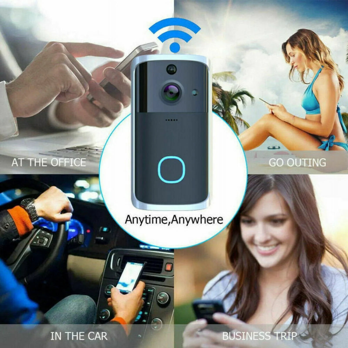 Automation Door Home Homekit Security Video WiFi Smart Smart Intercom Wireless Doorbell Visual Module-Black Phone Bell Camera Ring