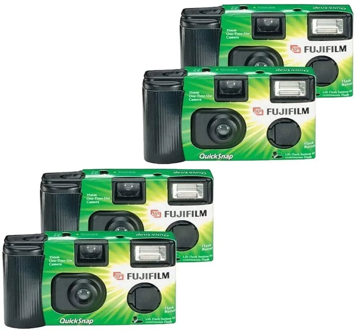 Quicksnap Of Camera Single Disposable 400 35mm Pack 4 ASA Fujifilm Flash Use
